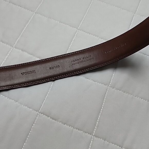 Perry Ellis Portfolio Men’s Black Bonded Leather Belt Size 52 Dress Casual - Picture 3 of 4